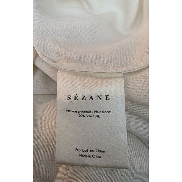 Sezane Embellished Silk Blouse Top Ecru Ivory Cream Longsleeve Shirt 4 36 - Picture 9 of 9